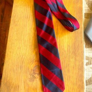 Cambridge Collection Red Stripe 100% Silk Tie